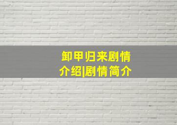 卸甲归来剧情介绍|剧情简介